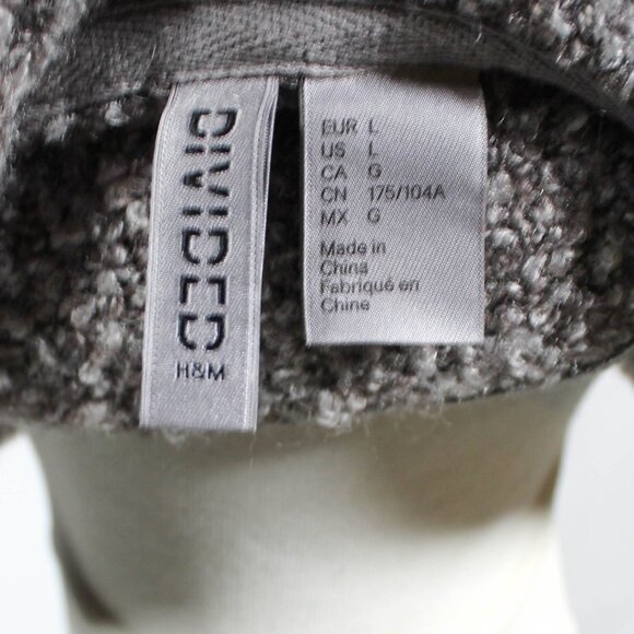 Edgy Gray Wool Blend Asymmetrical Zip-Up Knit Cardigan – Size Large - Picture 8 of 8